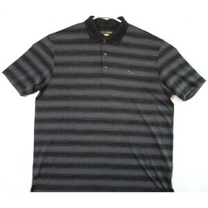Greg Norman Play Dry Men's XL Black Golf Polo Shirt Shark Logo Short Sleeve